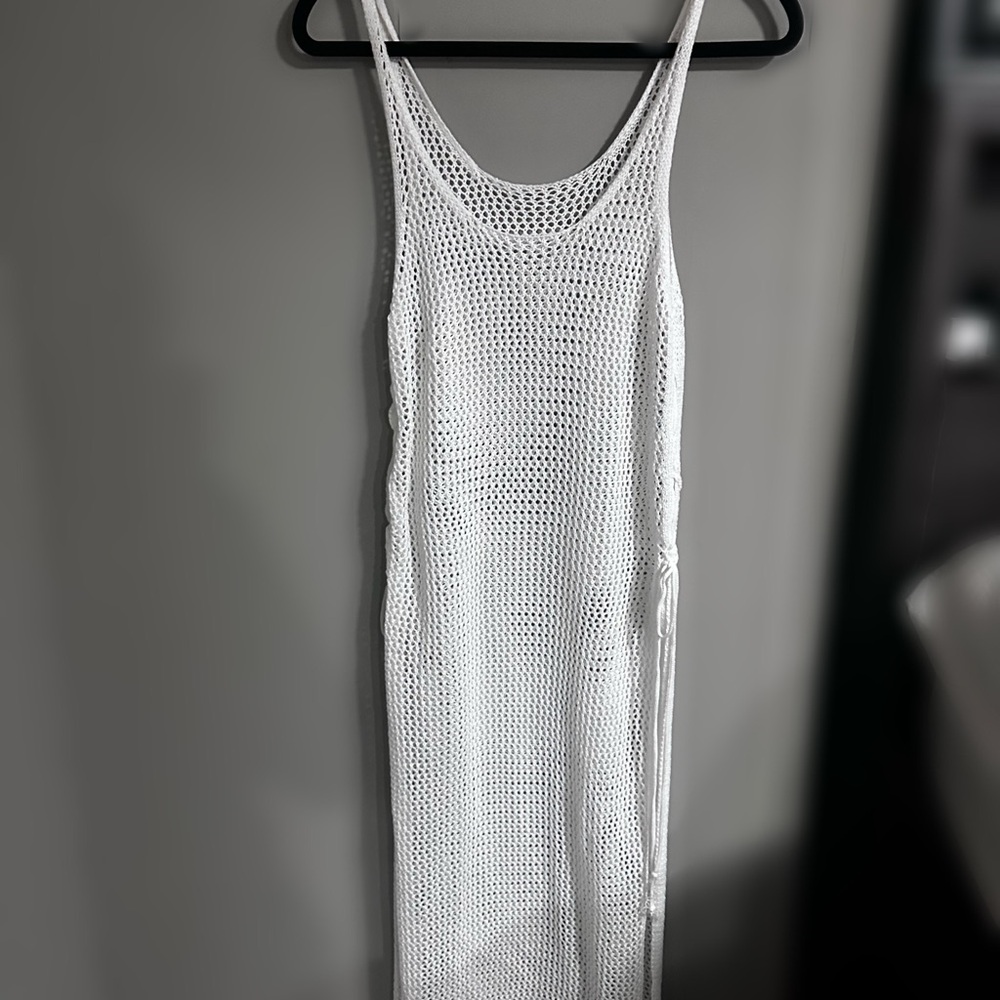 White Mesh Maxi Dress